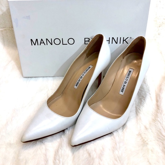 MANOLO BLAHNIK HEELS/SIZE 6/WEDDING SHOES - Picture 1 of 10